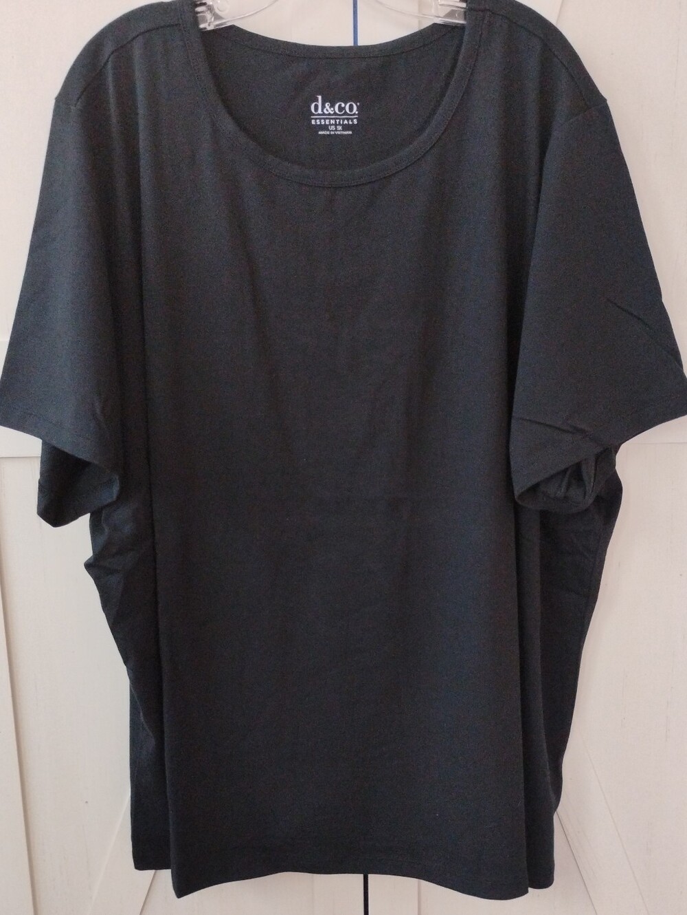 Denim & Co Black Cotton Jersey Short Sleeve Tee Shirt- 5X- NWOT